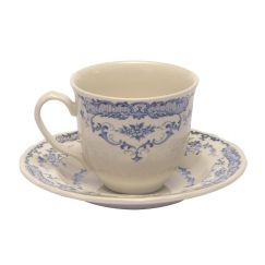 Кофейная пара h 5,4  d 6,4 см, h 1,7  d 12 см, цвет декора синий, Bitossi