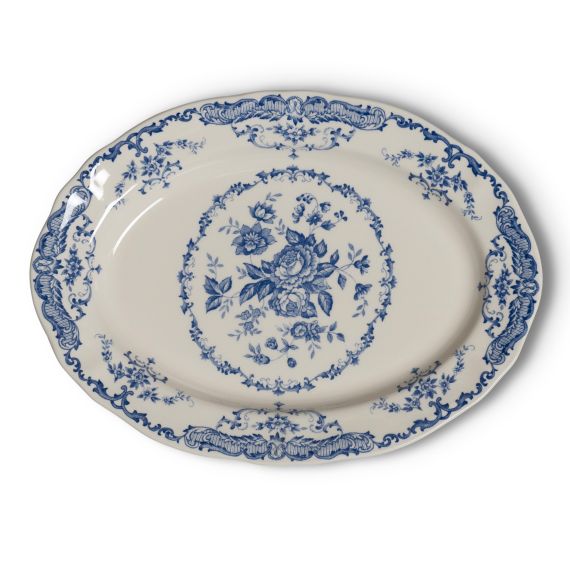 Блюдо овальное 30,5x22 см, цвет декора синий, Bitossi
