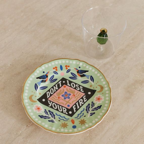 Тарелка мелкая d 16,5 см, декор Don't Lose your Fire, LOVE PARTY, Bitossi, изображение 5